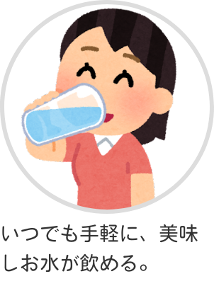いつでも手軽に美味しいお水が飲める